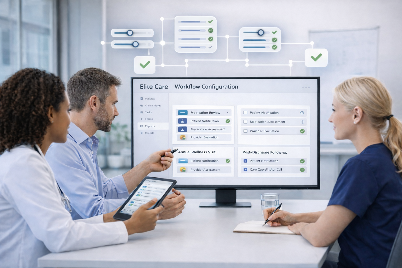 image of a team meeting (for a medical clinic)