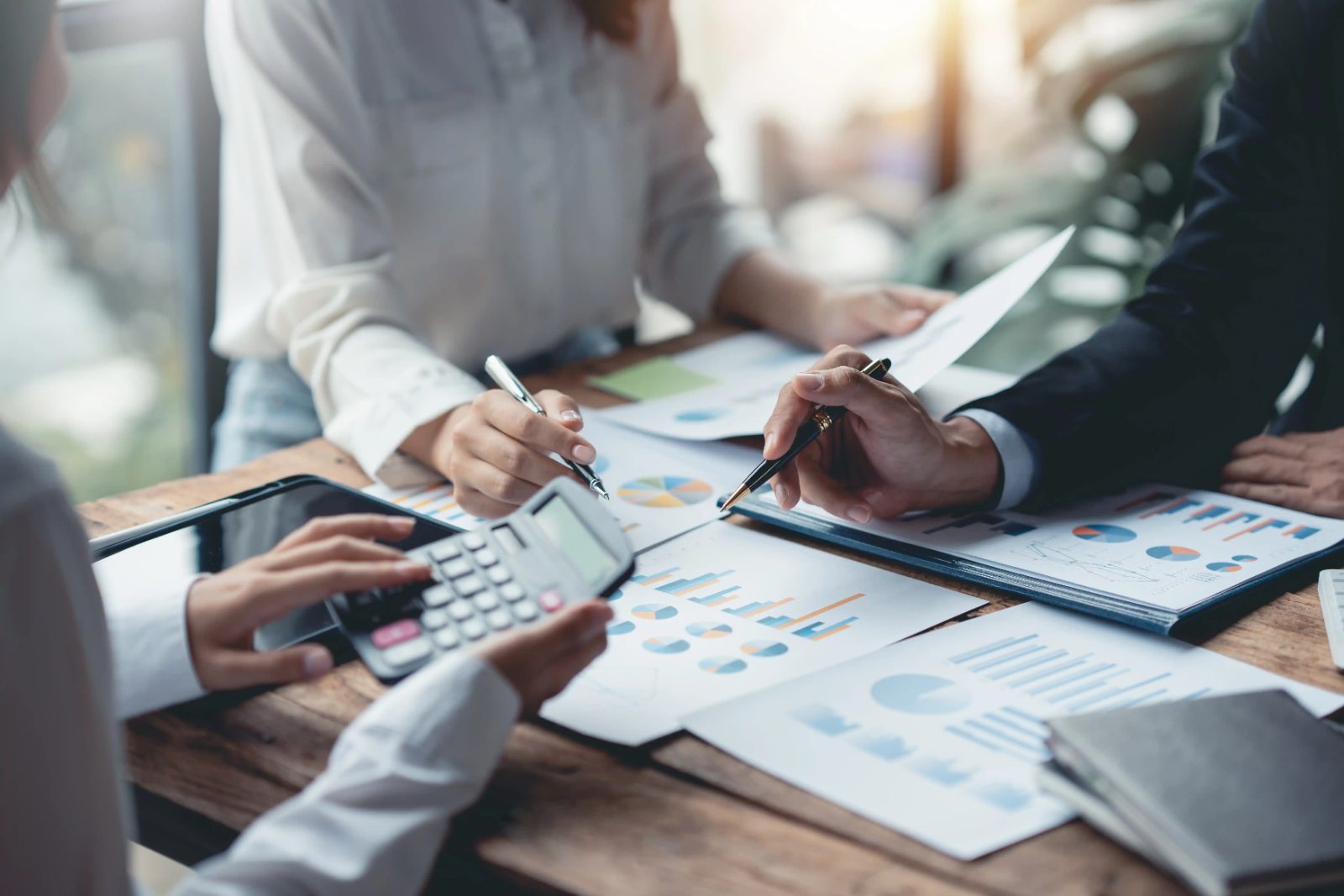 Professionals reviewing financial documents
