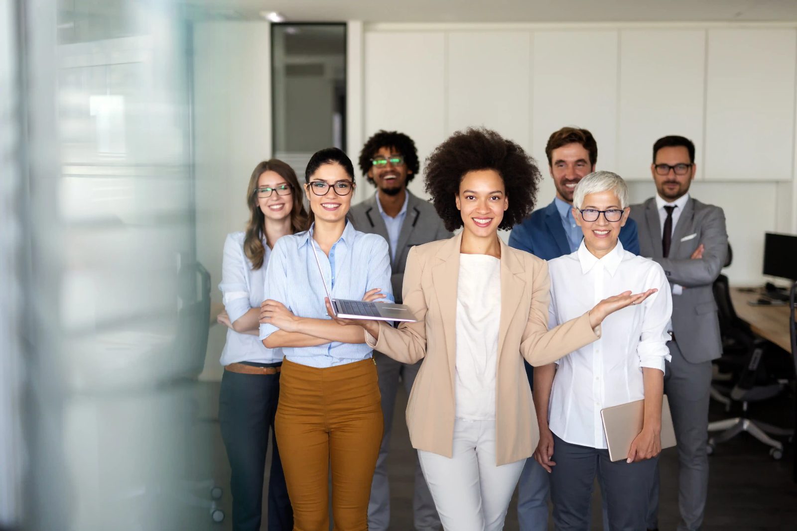 Small business team standing together