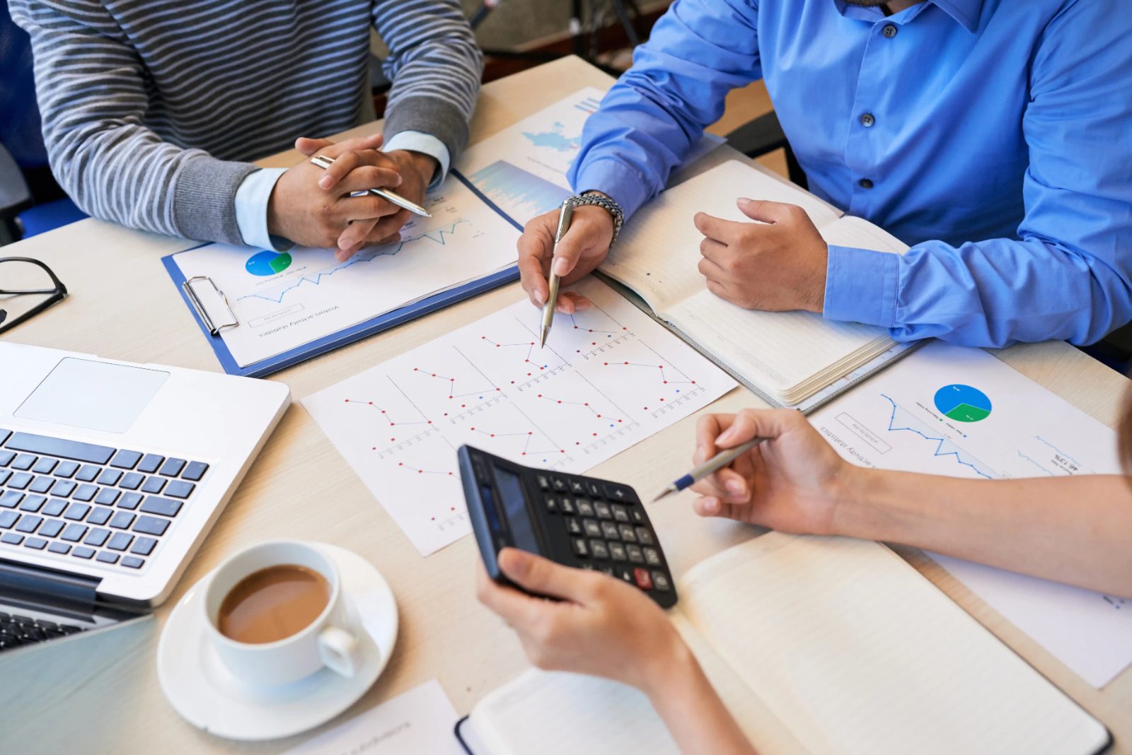 Small business owners meeting with their accountant