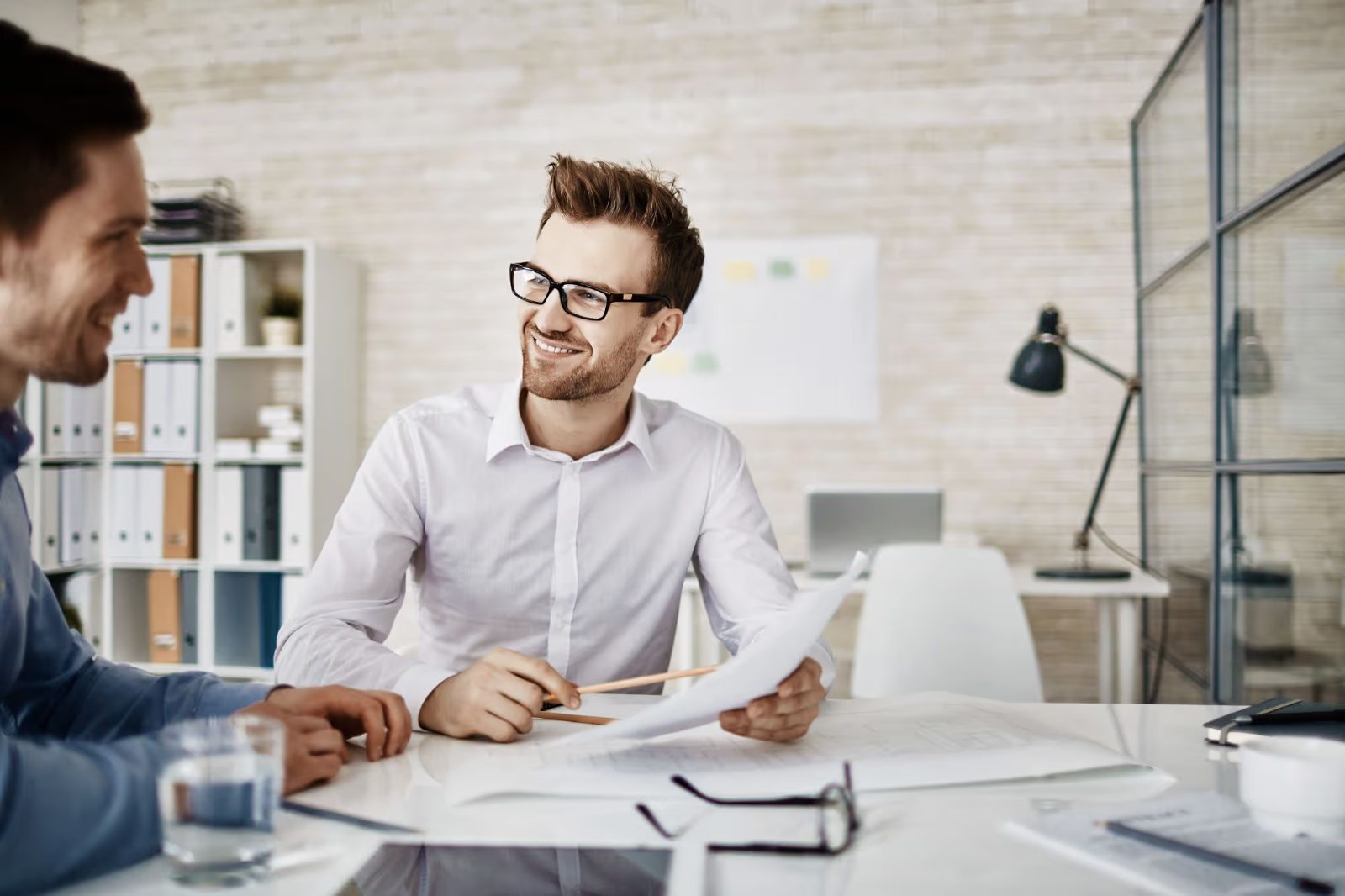 Small business owner working at his desk