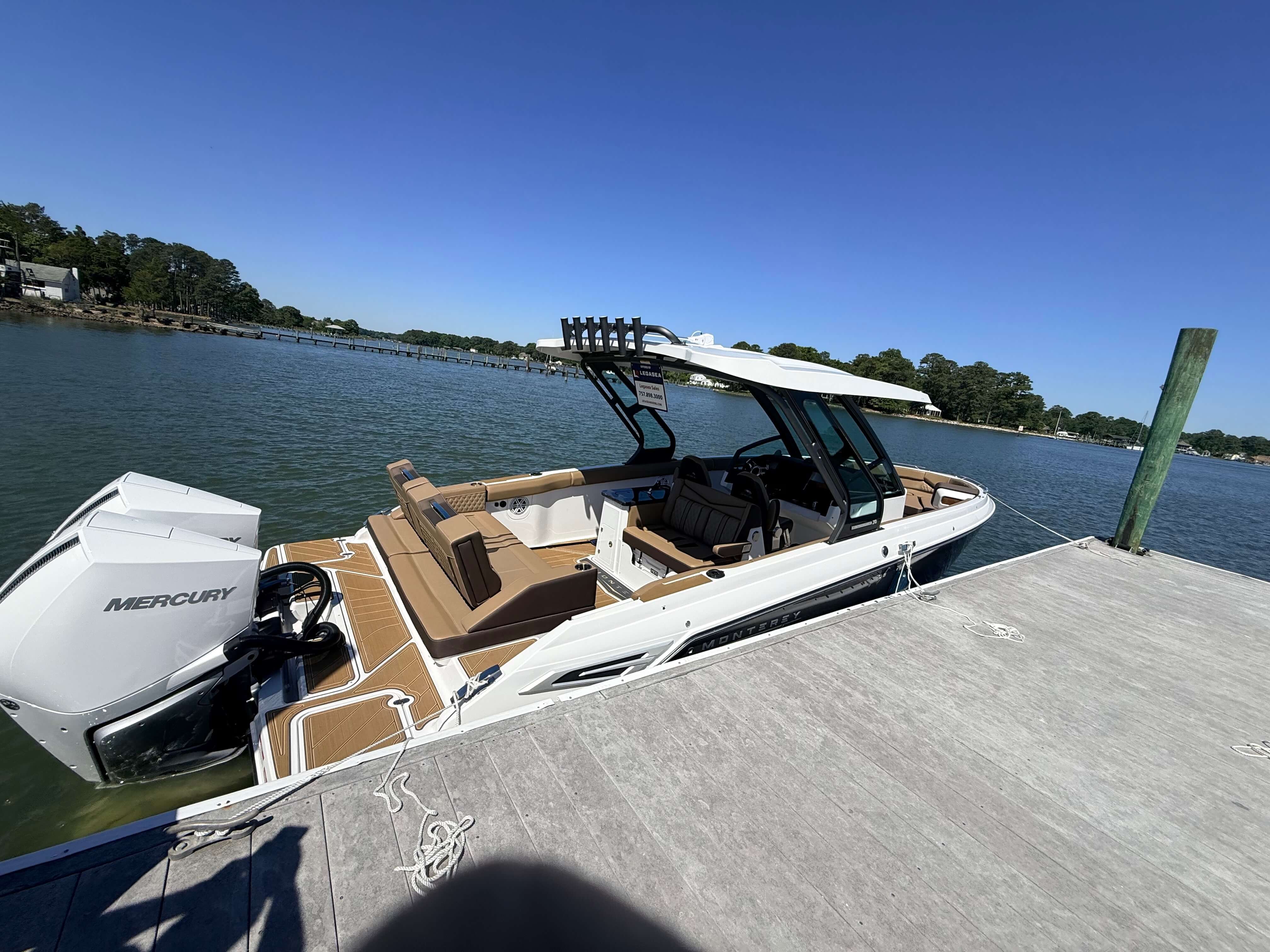 Boat after professional marine detailing in Coastal Virginia