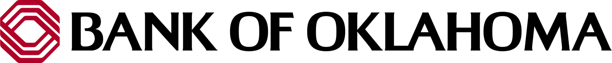 Bank of Oklahoma logo with a stylized red geometric emblem on the left and the bank's name to the right in black text.