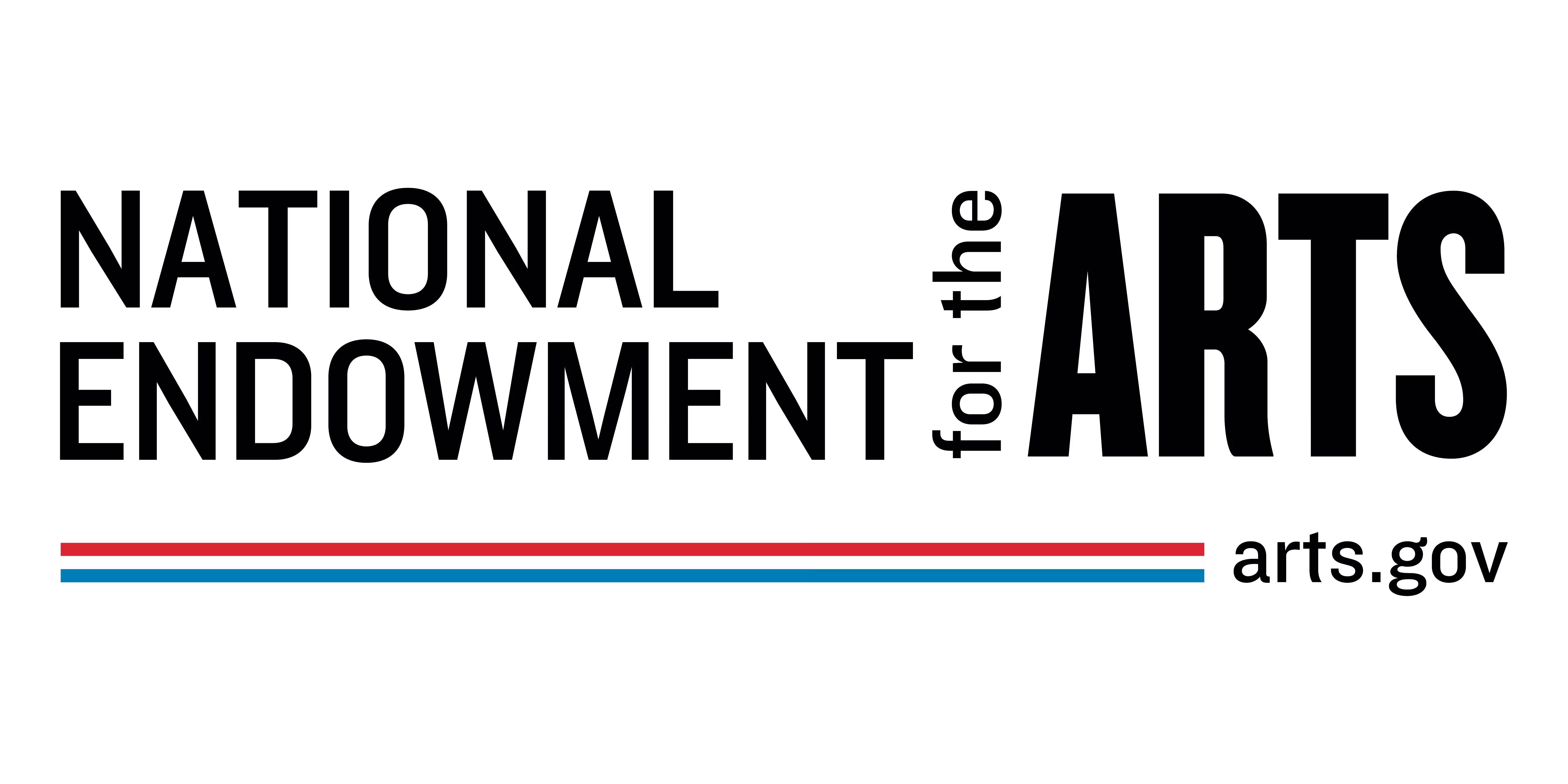 National Endowment for the Arts logo with red, white, and blue stripes and the text arts.gov.