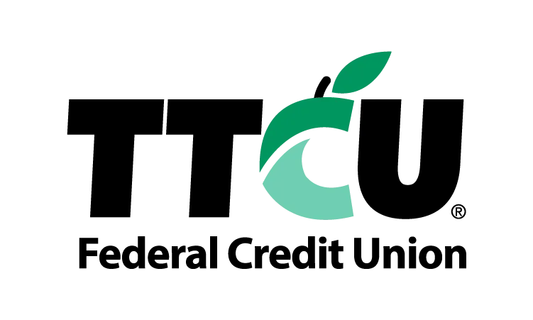 TTCU Federal Credit Union logo with stylized green and black letters and a leaf design.