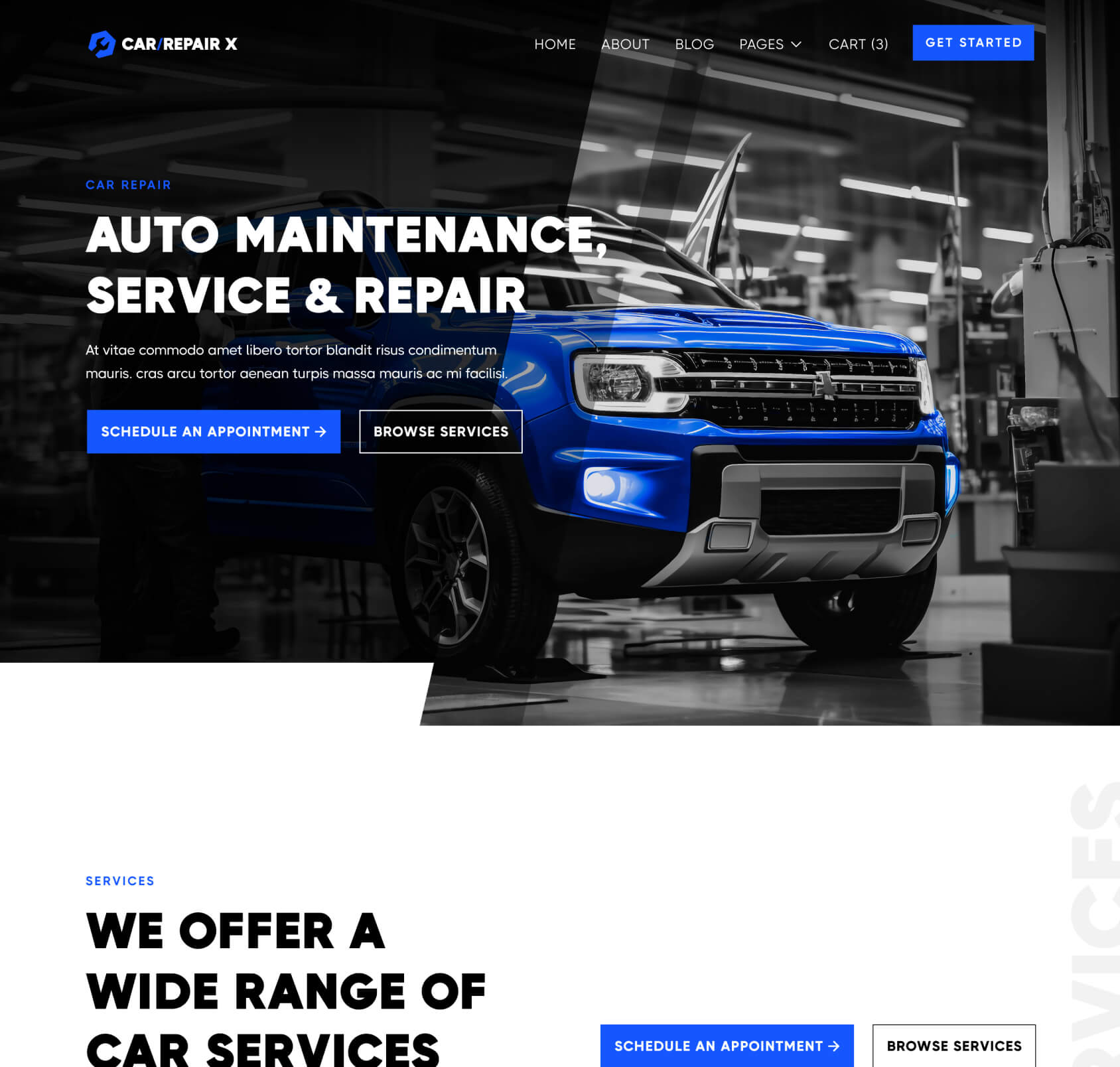 CarRepair X - Home V1 Page - Automotive Webflow Template