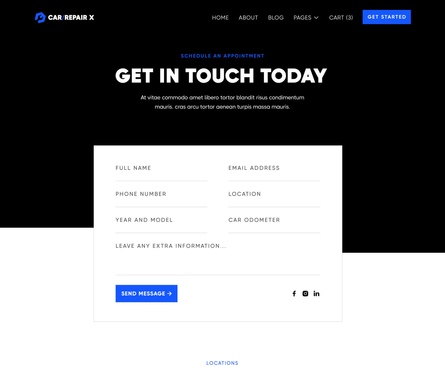 CarRepair X - Contact V2 Page - Automotive Webflow Template
