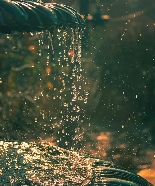 Decorative water fountain.