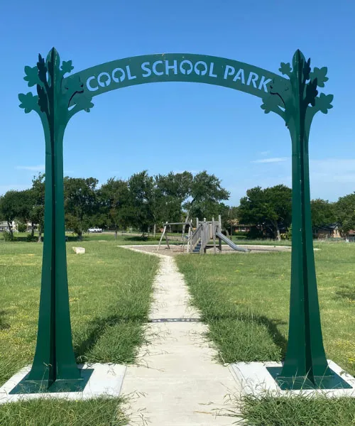 Cool School Park sign. initiatives de plantation d'arbres
