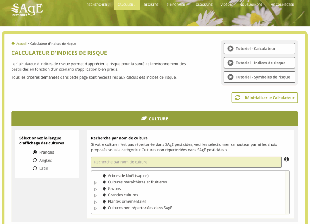 Calculateur d'indices de risque