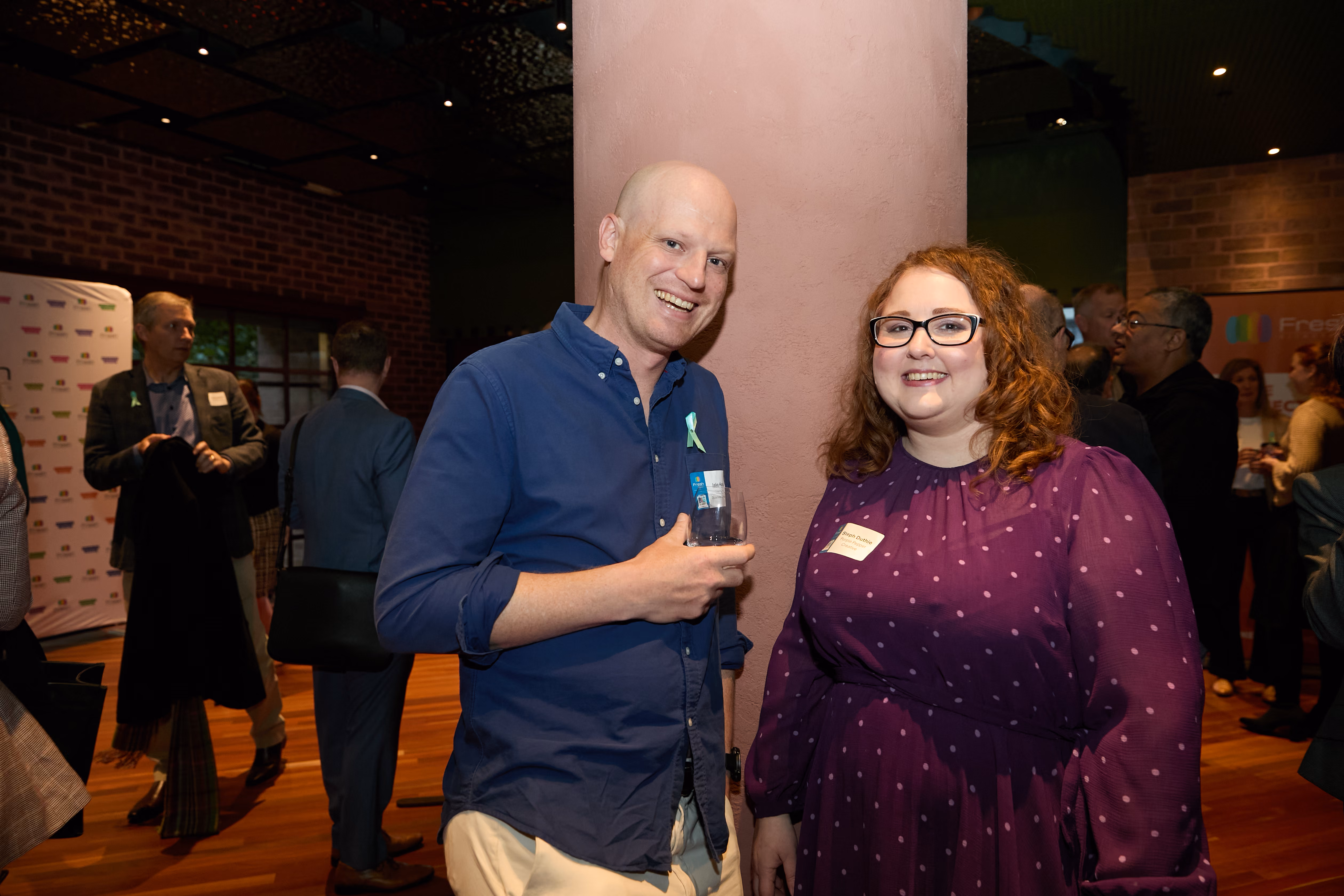 Jake Harris networking at a business event in Melbourne.