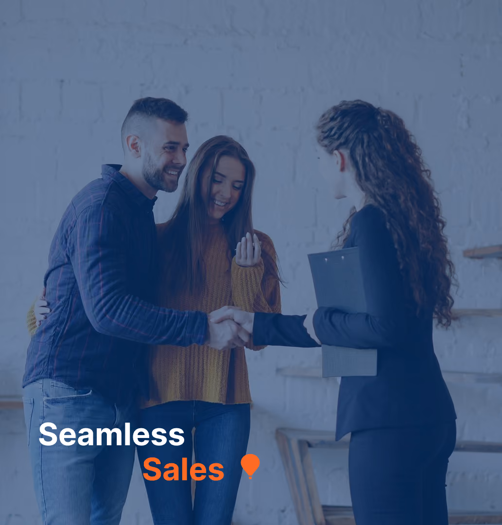 An image with a blue overlay and the text seamless sales.