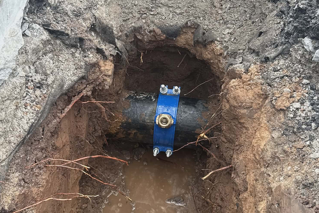 Bright, contemporary kitchen with white cabinets, veined quartz, and gold fixtures.