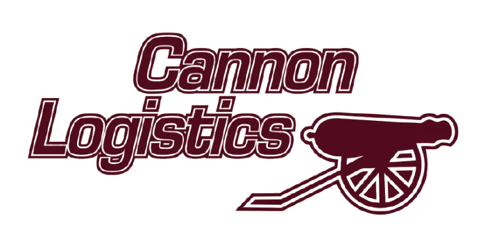 Cannon Logistics company name with a cannon illustration to the right.