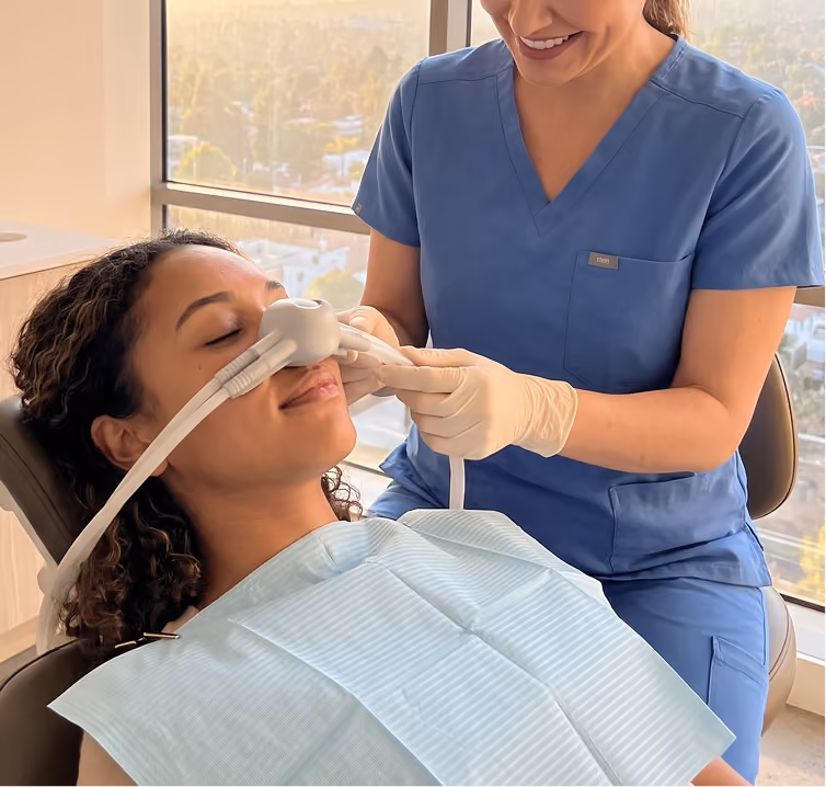 A patient experiencing sleep dentistry, a comfortable sedation option