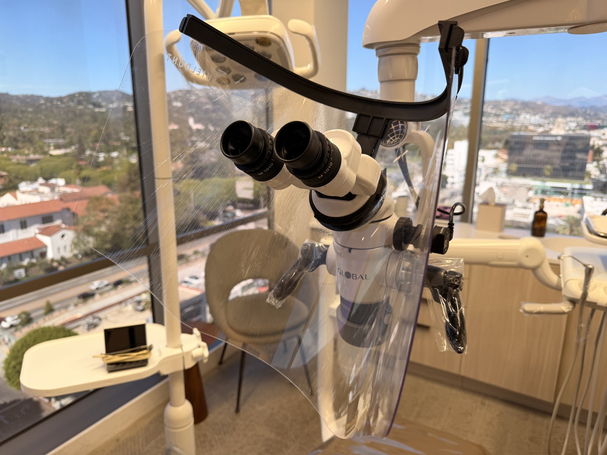 Global surgical operating microscope in the Beverly Hills treatment room