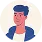 Illustration of a smiling young man with dark hair wearing a blue jacket and white shirt.