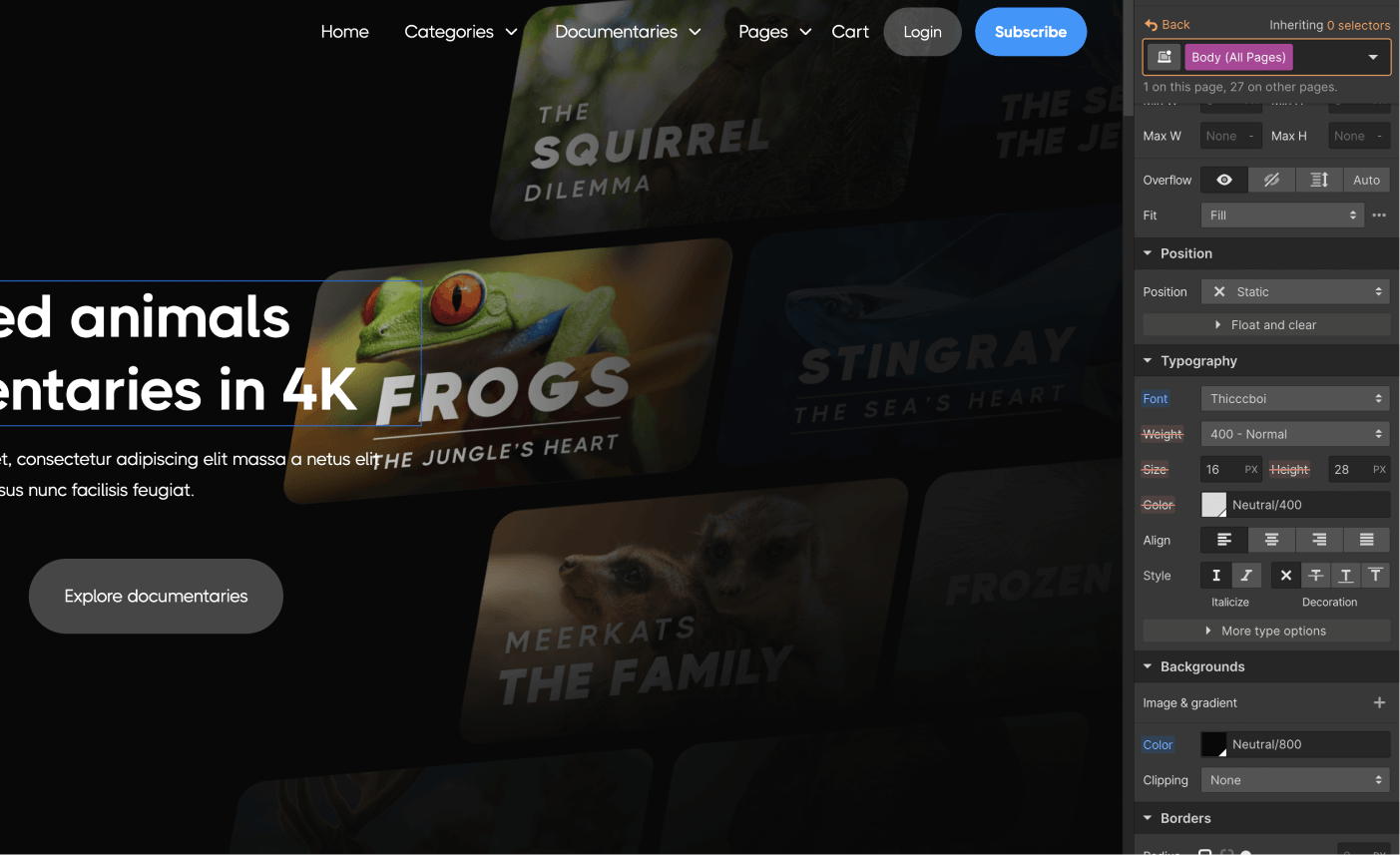 Typography - Streaming X Webflow Template