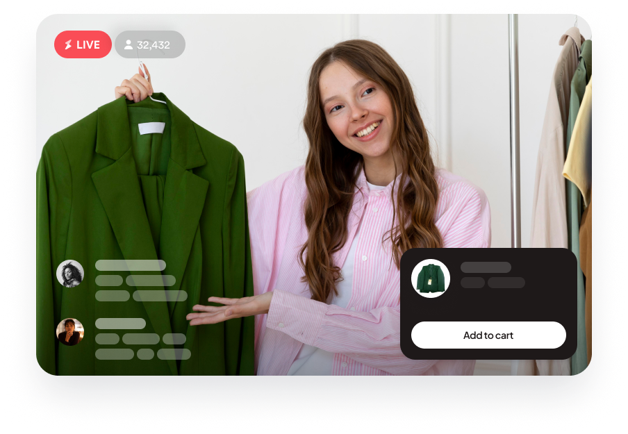 Live video shopping with CTA