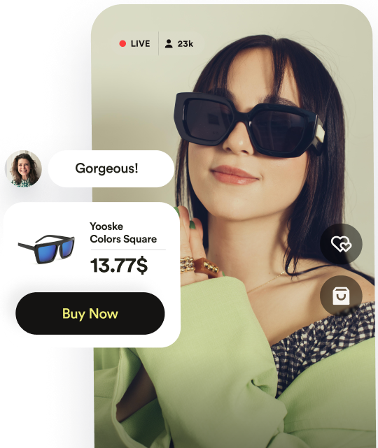 Girl on Live Video streaming with CTA