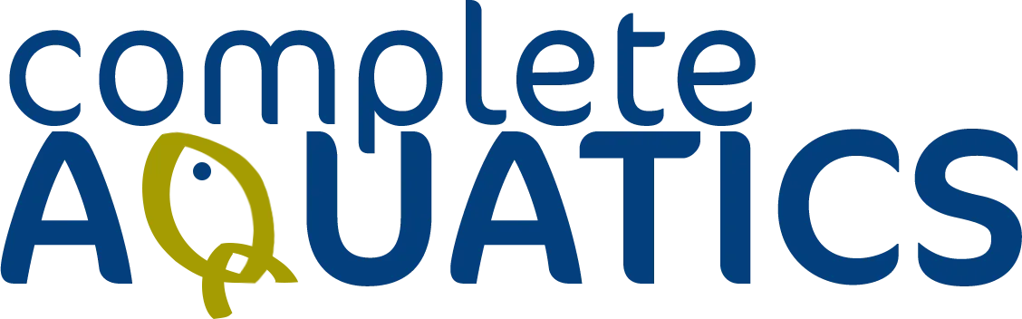 Logo of Complete Aquatics with stylized fish integrated into the letter A.