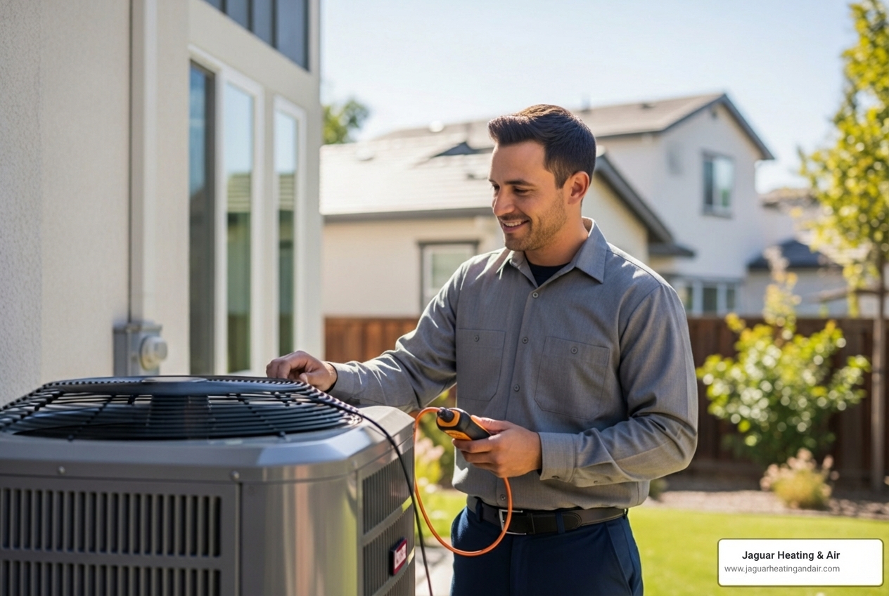 infographic showing key factors when choosing heat pump repair in Sacramento: NATE certification badge, same-day service clock, satisfaction guarantee shield, local expertise map pin, maintenance plan checklist, and 5-star reviews - heat pump repair best in sacramento, ca