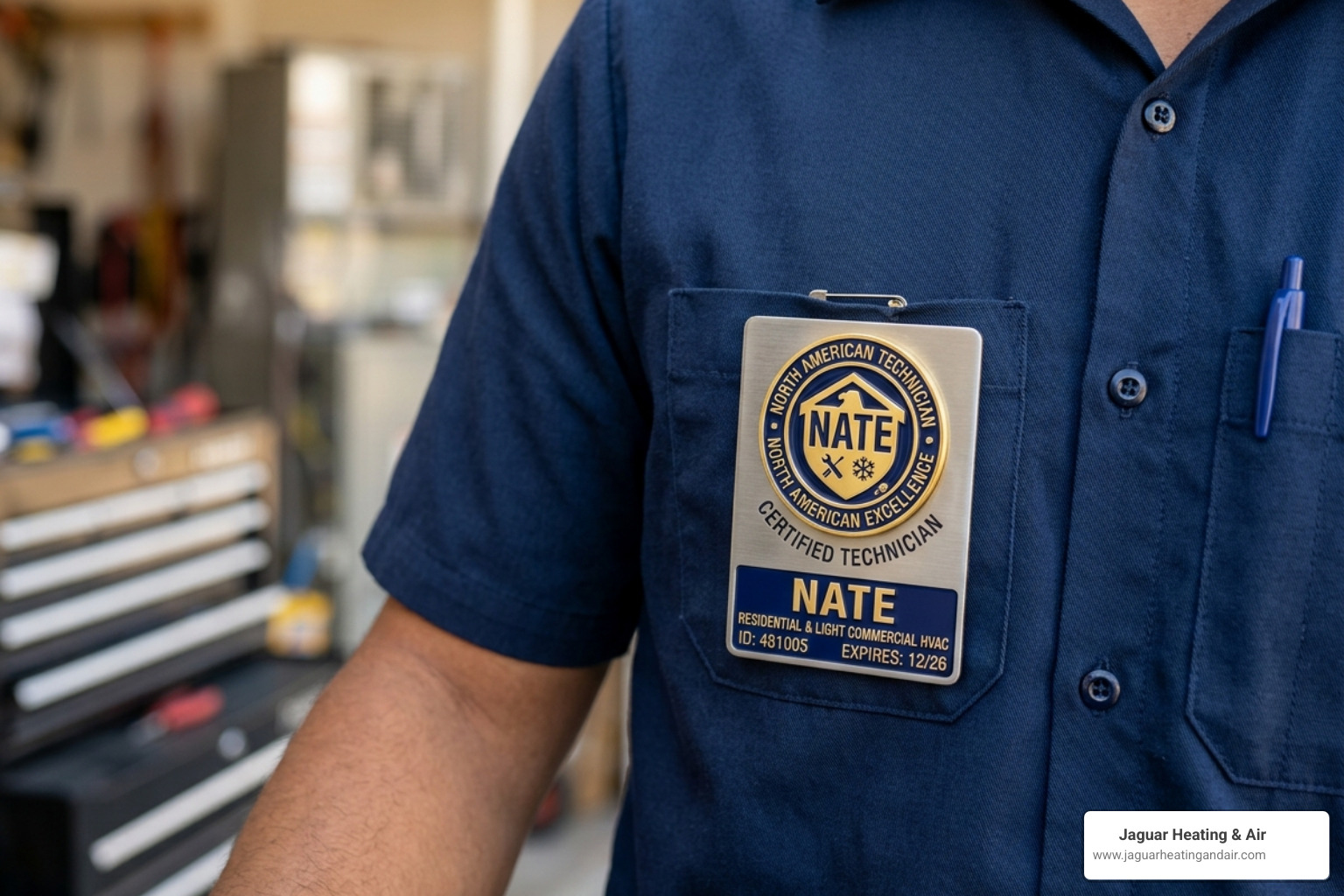 NATE-certified technician badge symbolizing the gold standard of HVAC expertise - benefits of choosing a trane comfort