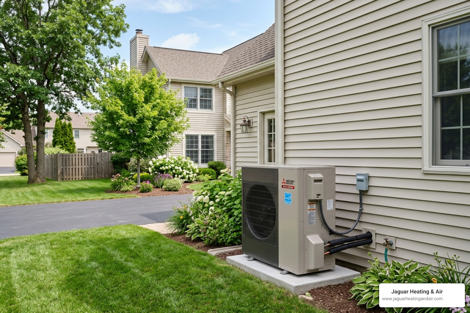 Modern high-efficiency heat pump unit installed outside a home - how to apply for energy rebates in california