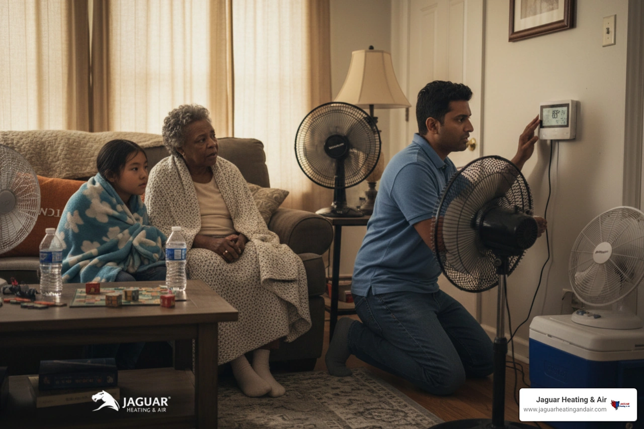 5-step infographic for staying safe during a heating or cooling emergency at home 5-step infographic for staying safe during a heating or cooling emergency at home
