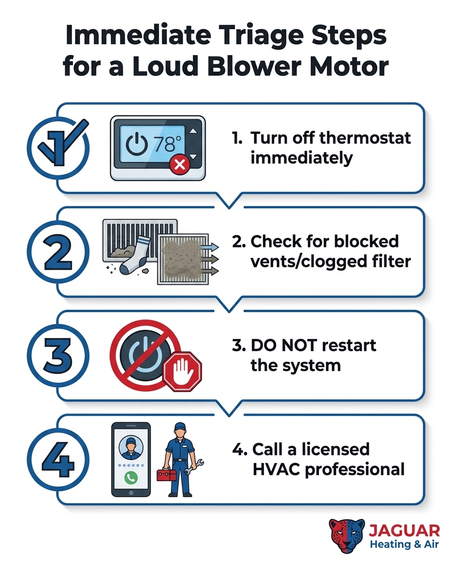 Immediate Triage Steps for a Loud Blower Motor
