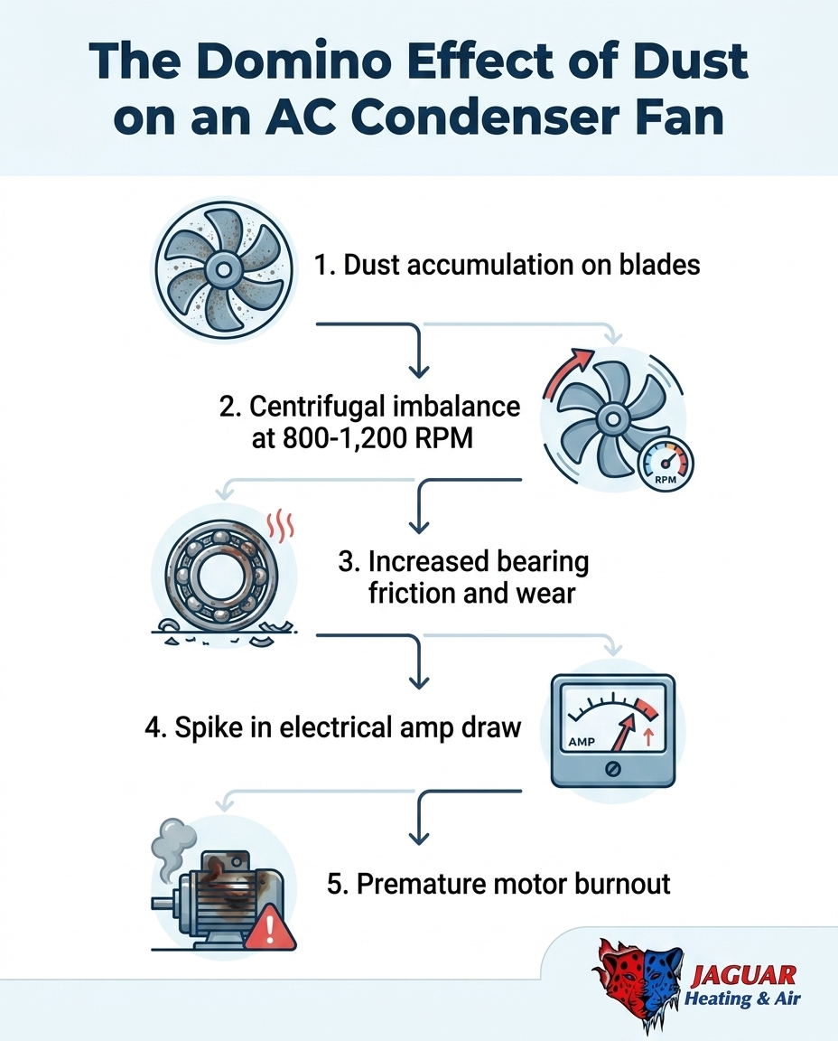 The Domino Effect of Dust on an AC Condenser Fan