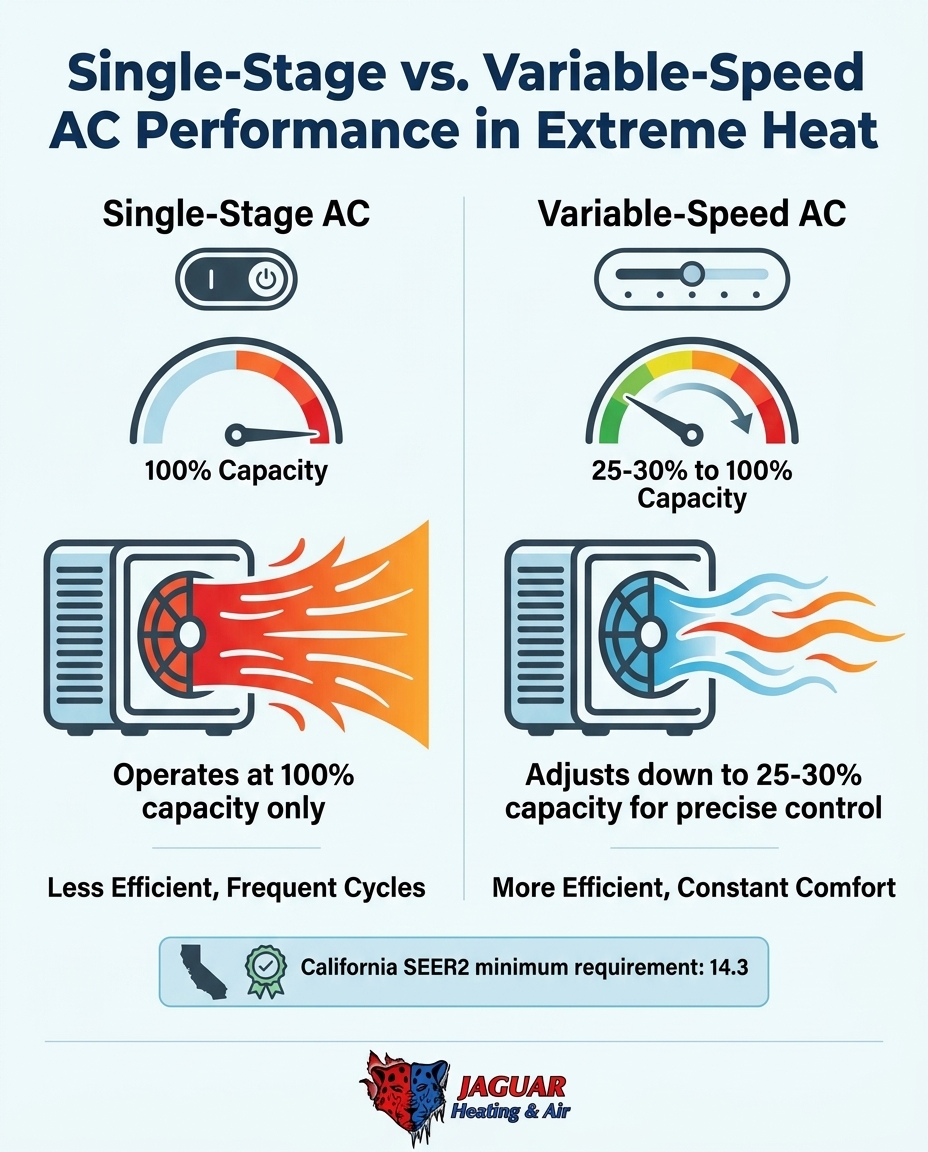 Single-Stage vs. Variable-Speed AC Performance in Extreme Heat