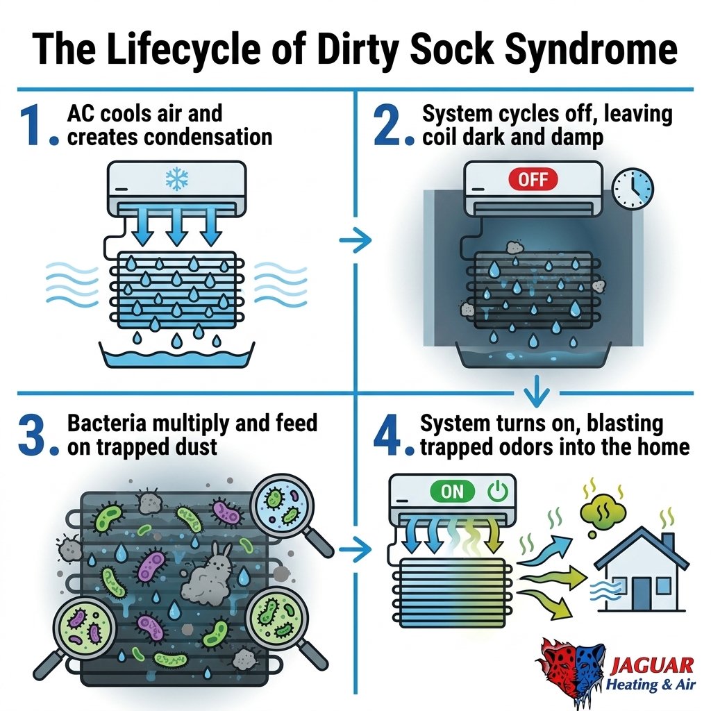 The Lifecycle of Dirty Sock Syndrome