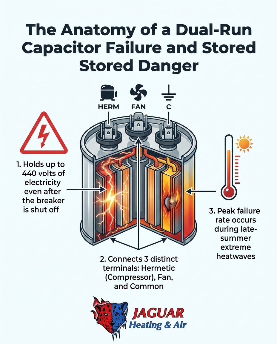 The Anatomy of a Dual-Run Capacitor Failure and Stored Danger