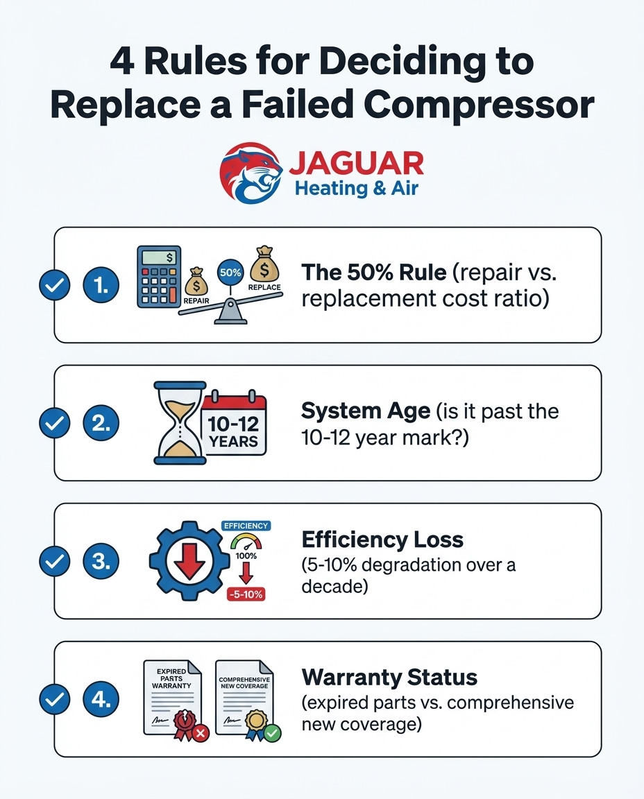4 Rules for Deciding to Replace a Failed Compressor