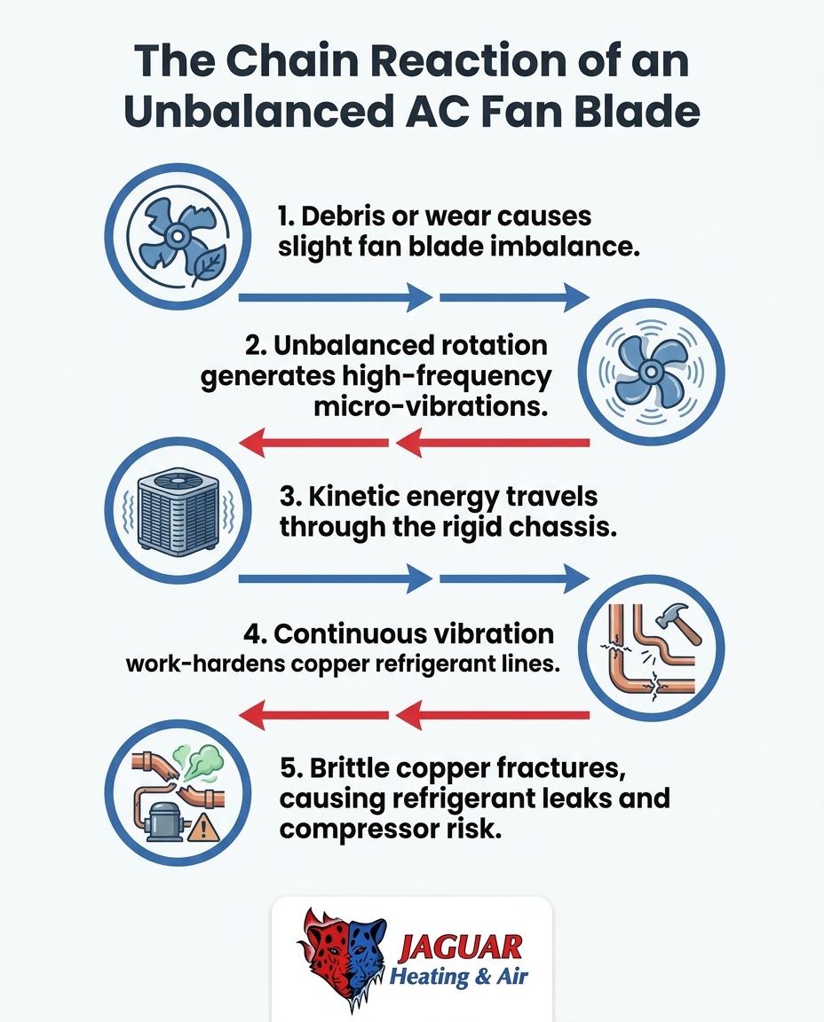 The Chain Reaction of an Unbalanced AC Fan Blade