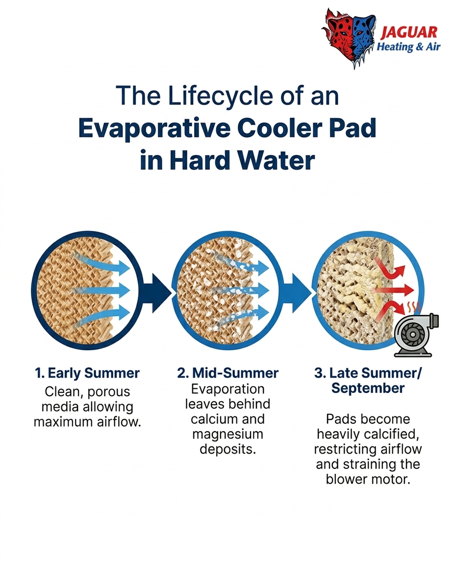 The Lifecycle of an Evaporative Cooler Pad in Hard Water