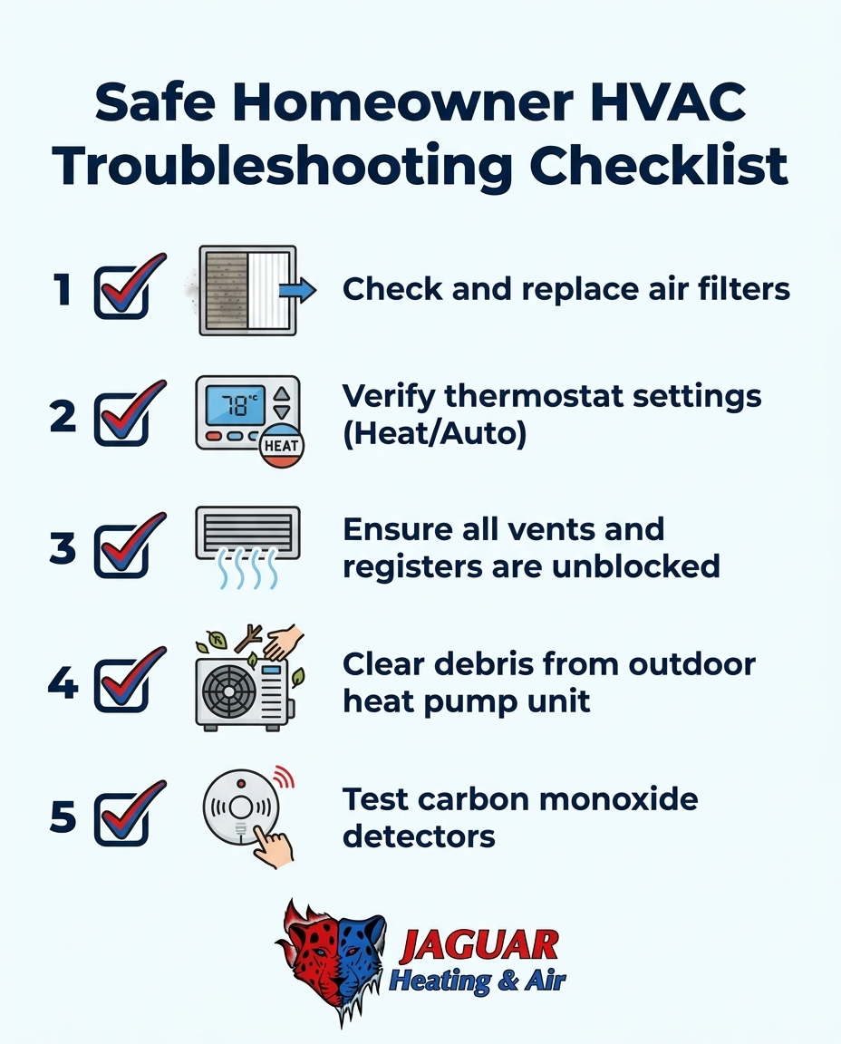 Safe Homeowner HVAC Troubleshooting Checklist