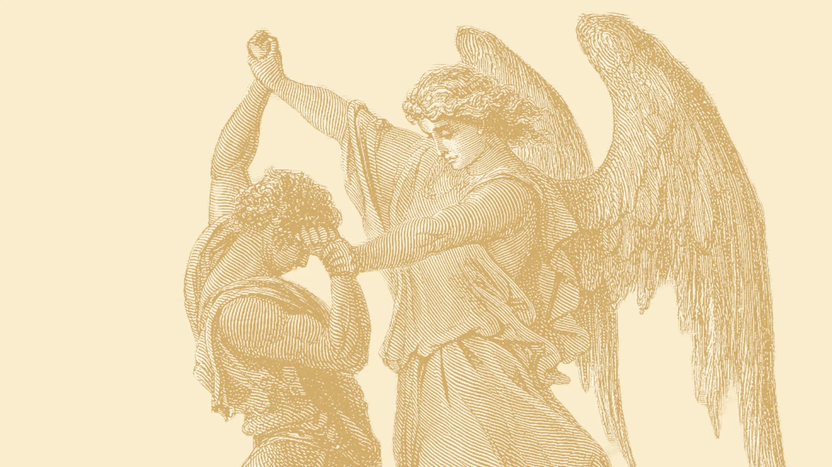An angel doing battle