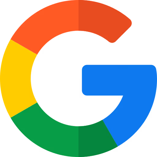Google-Logo in den Farben Rot, Gelb, Grün und Blau.