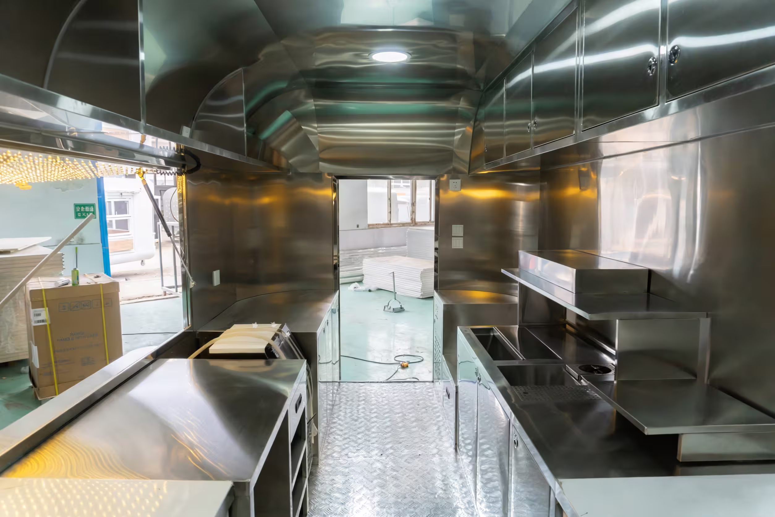 internal image of box food trailer
