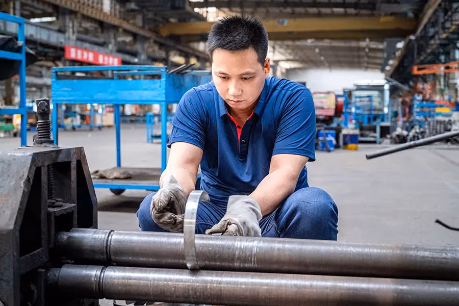NewBeacon's food trailer manufacturing process: Precision profiling creates tailored metal shapes and structural profiles designed to meet custom specifications.