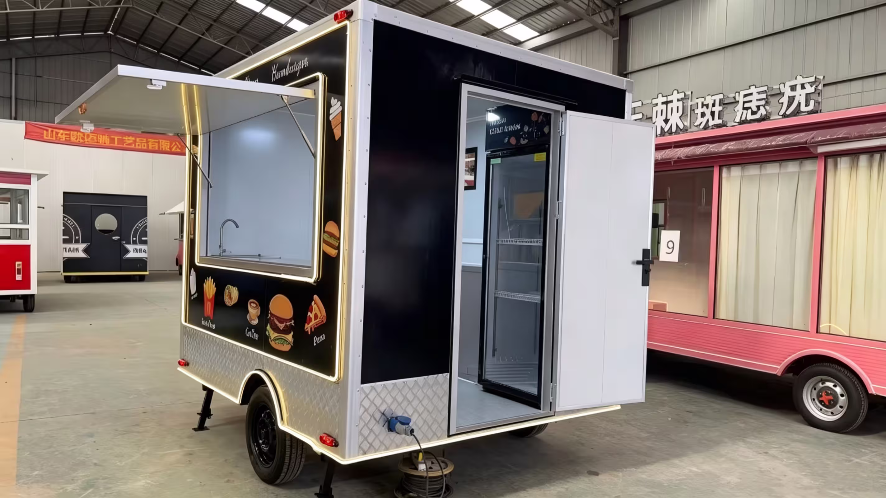 NSF kitchen equipment in a box food trailer