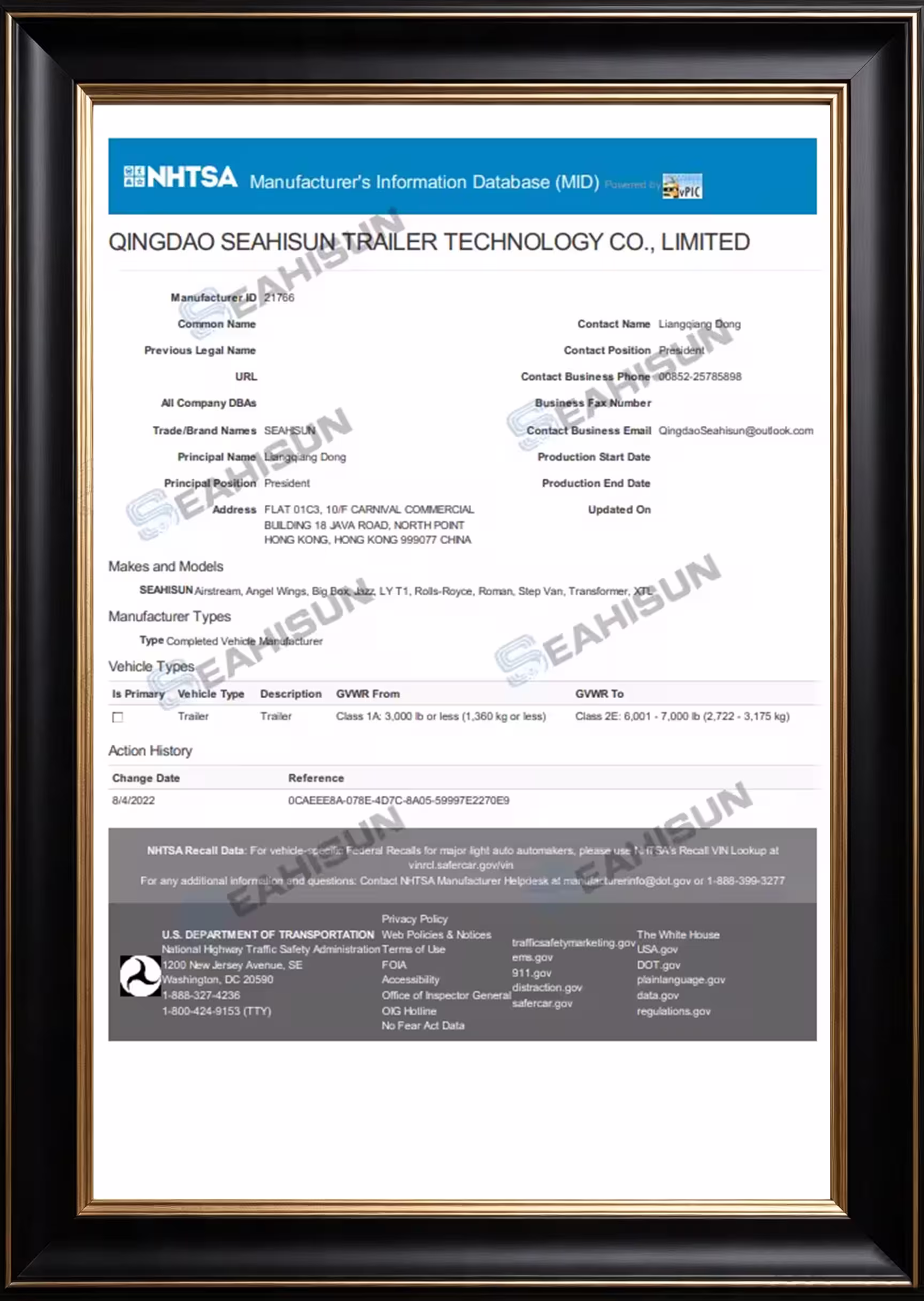 DOT Compliant Food Truck Manufacturer