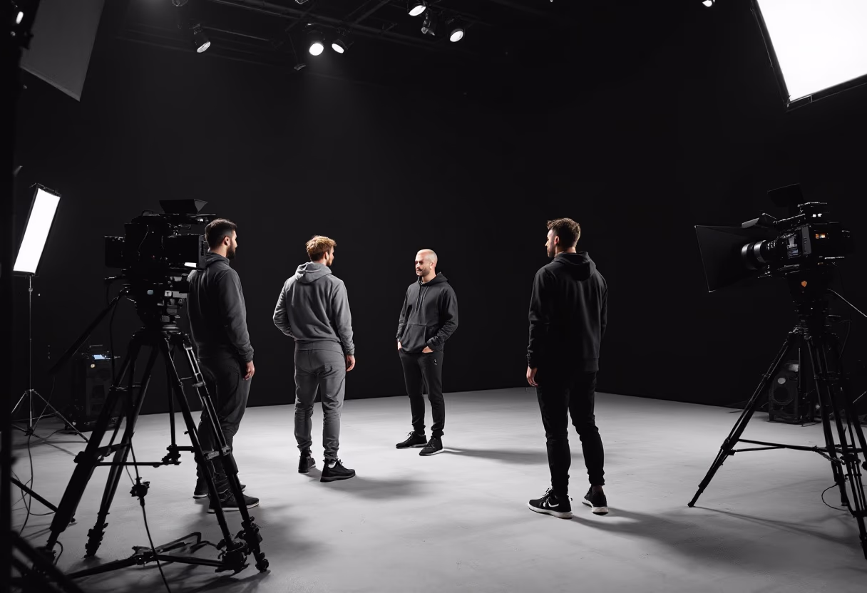 [background image] image of a film set for a film production company