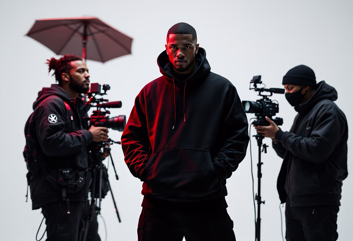 [background image] image of a film set for a film production company