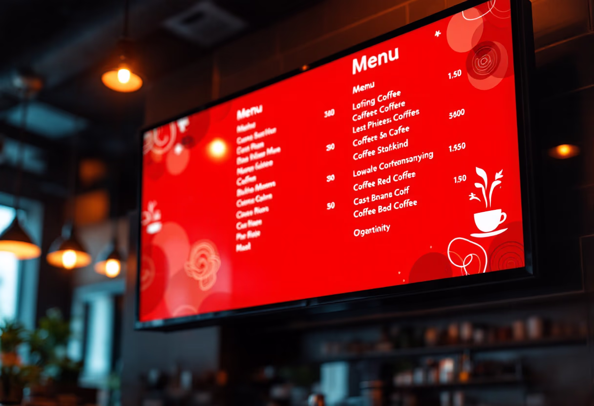 image of displayed menu (for a coffee shop & cafe)