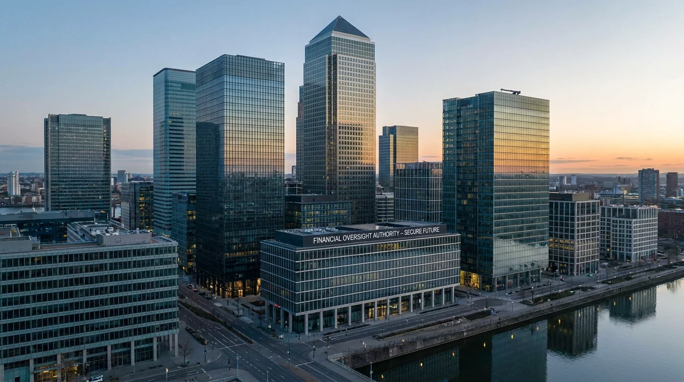 European financial district skyline at dawn representing regulatory trust in trading