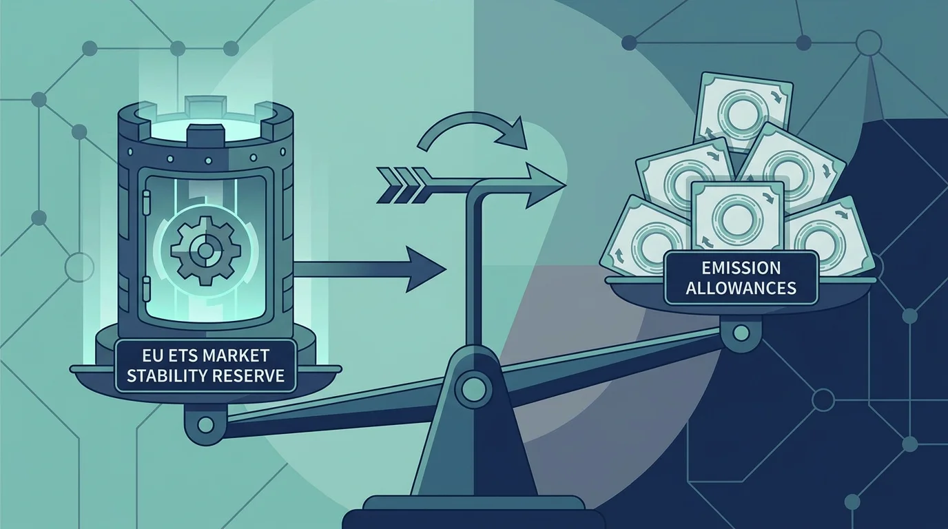 Illustration of the EU ETS Market Stability Reserve balancing allowance supply and demand