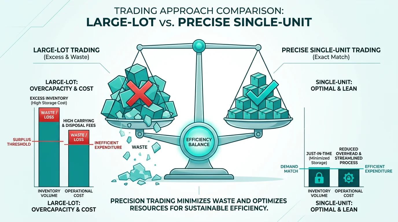 Infographic comparing large-lot and single-unit carbon allowance trading approaches